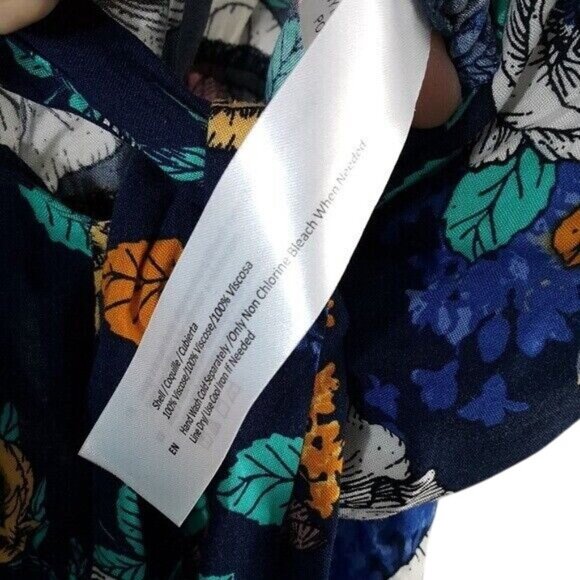 Band of Gypsies Jumpsuit Blue Small V Neck Short Sleeves Front Tie Floral Boho - Picture 7 of 7